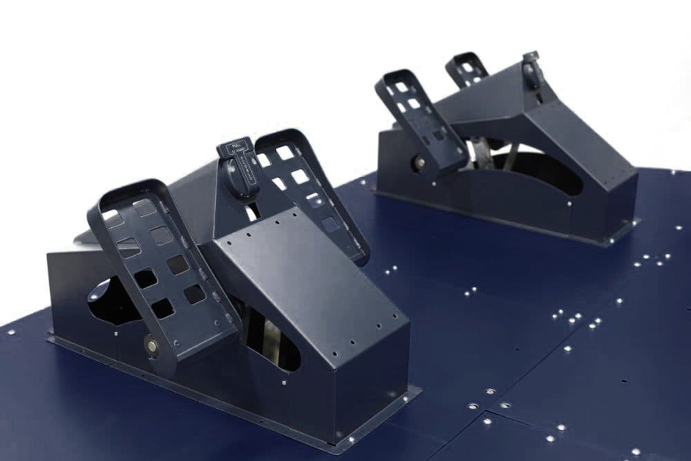 FSC news A320 control-loading rudder pedals underfloor front view 34